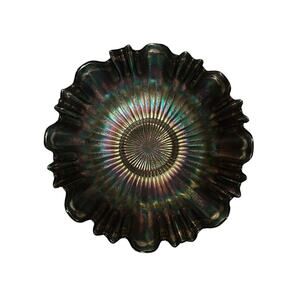 Vintage Northwood Carnival Glass Dark Marigold Ripple